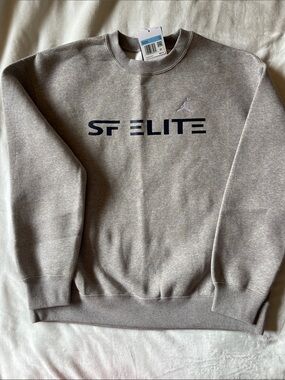 Jordan Brooklyn Crewneck Sweatshirt - Light Gray with SF Elite Logo